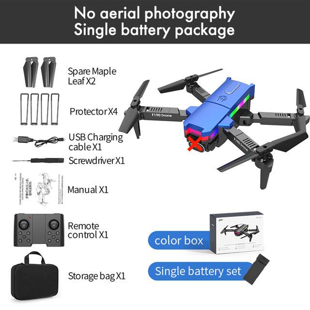 F190 Drone - With 4K Dual Camera F/2.15 100° FOV Led Night Flight Foldable Mini Drone Mini Drone 14 F190 Drone - With 4K Dual Camera F/2.15 100° FOV Led Night Flight Foldable Mini Drone Mini Drone - صورة F190 Drone - With 4K Dual Camera F/2.15 100° FOV Led Night Flight Foldable Mini Drone Mini Drone - صورة 14