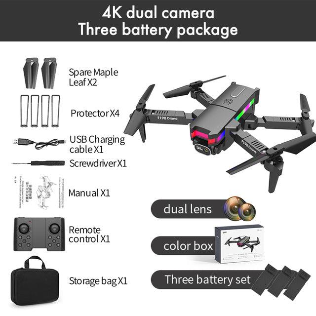 F190 Drone - With 4K Dual Camera F/2.15 100° FOV Led Night Flight Foldable Mini Drone Mini Drone 13 F190 Drone - With 4K Dual Camera F/2.15 100° FOV Led Night Flight Foldable Mini Drone Mini Drone - صورة F190 Drone - With 4K Dual Camera F/2.15 100° FOV Led Night Flight Foldable Mini Drone Mini Drone - صورة 13