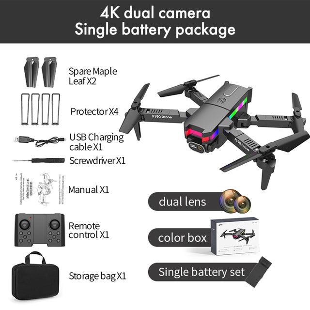 F190 Drone - With 4K Dual Camera F/2.15 100° FOV Led Night Flight Foldable Mini Drone Mini Drone 11 F190 Drone - With 4K Dual Camera F/2.15 100° FOV Led Night Flight Foldable Mini Drone Mini Drone - صورة F190 Drone - With 4K Dual Camera F/2.15 100° FOV Led Night Flight Foldable Mini Drone Mini Drone - صورة 11