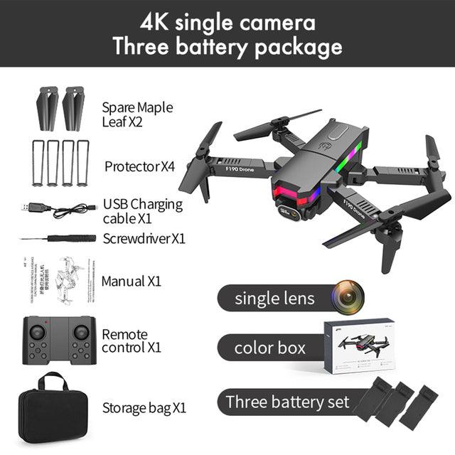 F190 Drone - With 4K Dual Camera F/2.15 100° FOV Led Night Flight Foldable Mini Drone Mini Drone 10 F190 Drone - With 4K Dual Camera F/2.15 100° FOV Led Night Flight Foldable Mini Drone Mini Drone - صورة F190 Drone - With 4K Dual Camera F/2.15 100° FOV Led Night Flight Foldable Mini Drone Mini Drone - صورة 10