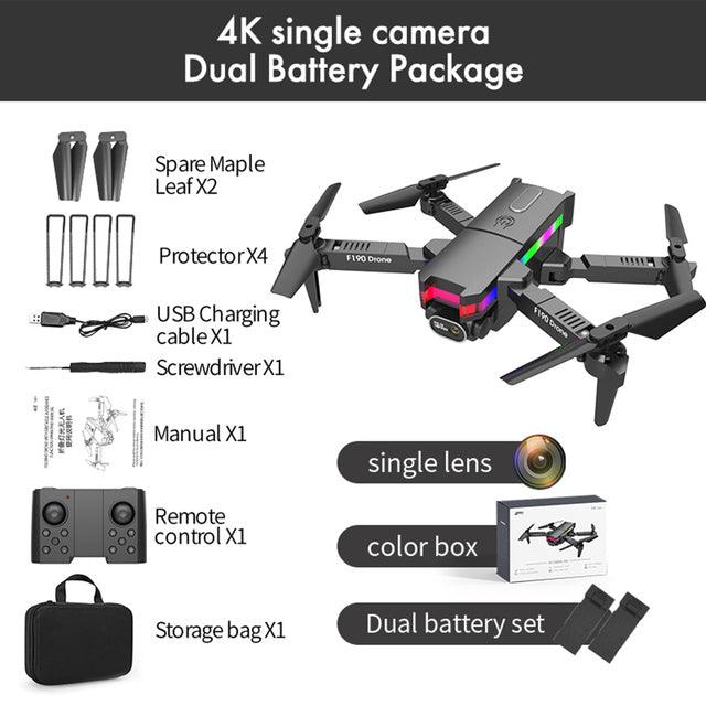 F190 Drone - With 4K Dual Camera F/2.15 100° FOV Led Night Flight Foldable Mini Drone Mini Drone 9 F190 Drone - With 4K Dual Camera F/2.15 100° FOV Led Night Flight Foldable Mini Drone Mini Drone - صورة F190 Drone - With 4K Dual Camera F/2.15 100° FOV Led Night Flight Foldable Mini Drone Mini Drone - صورة 9