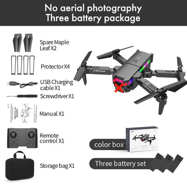 F190 Drone - With 4K Dual Camera F/2.15 100° FOV Led Night Flight Foldable Mini Drone Mini Drone 7 F190 Drone - With 4K Dual Camera F/2.15 100° FOV Led Night Flight Foldable Mini Drone Mini Drone - صورة F190 Drone - With 4K Dual Camera F/2.15 100° FOV Led Night Flight Foldable Mini Drone Mini Drone - صورة 7
