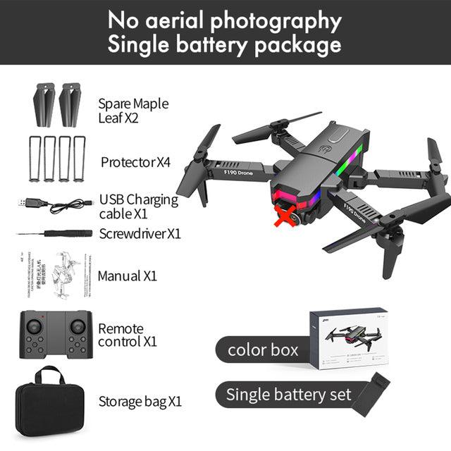 F190 Drone - With 4K Dual Camera F/2.15 100° FOV Led Night Flight Foldable Mini Drone Mini Drone 5 F190 Drone - With 4K Dual Camera F/2.15 100° FOV Led Night Flight Foldable Mini Drone Mini Drone - صورة F190 Drone - With 4K Dual Camera F/2.15 100° FOV Led Night Flight Foldable Mini Drone Mini Drone - صورة 5