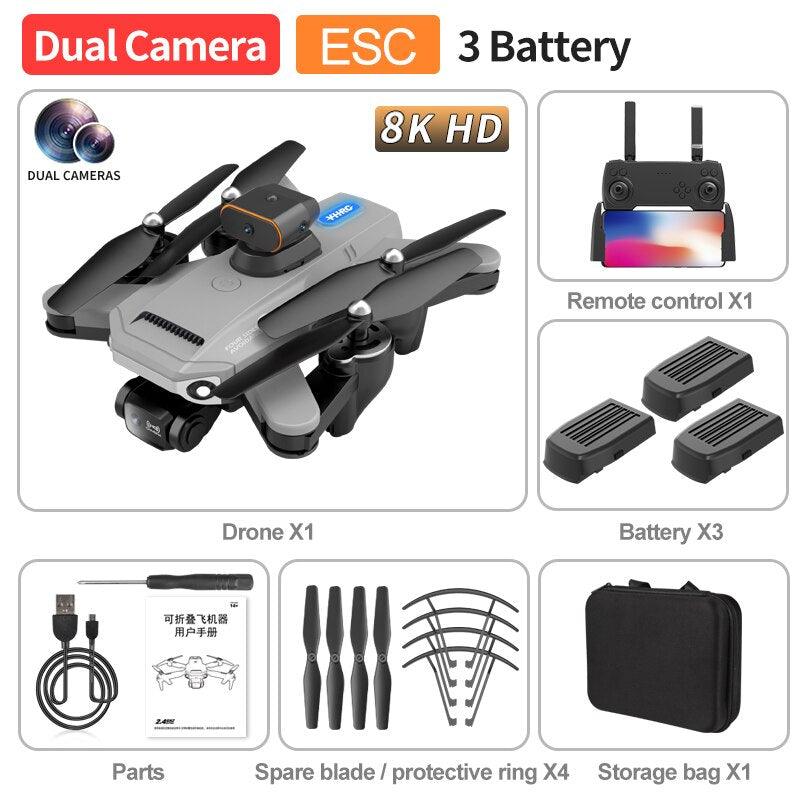 P9 Drone - ESC 8K Professional Dual HD Camera Obstacle Avoidance Aerial Photography Foldable Quadcopter RC Helicopter Toy - Image 4