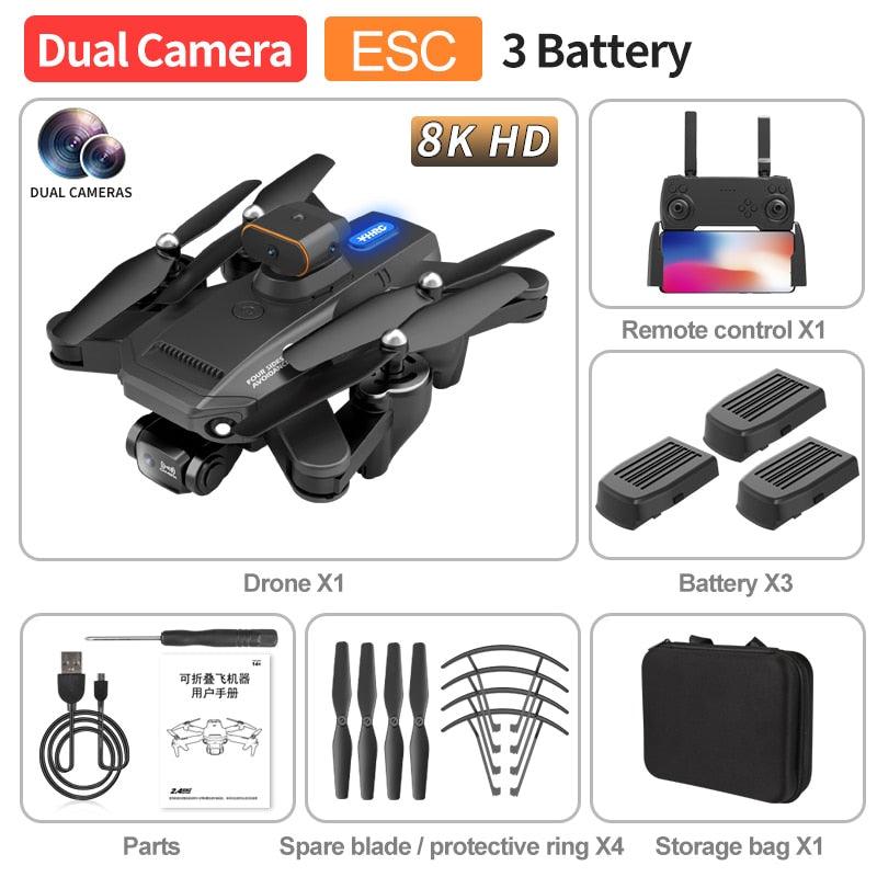 P9 Drone - ESC 8K Professional Dual HD Camera Obstacle Avoidance Aerial Photography Foldable Quadcopter RC Helicopter Toy - Image 3