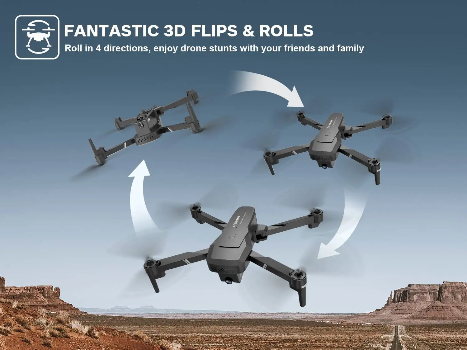 NEHEME NH760 Drones - with Camera for Adults, NH760 1080P FPV Drone for Kids Beginners, Foldable WIFI RC Quadcopter with 2 Batteries for 32 Min Flight, Carrying Case, Altitude Hold, Toys Gifts for Boys Girls 8 NEHEME NH760 Drones - with Camera for Adults, NH760 1080P FPV Drone for Kids Beginners, Foldable WIFI RC Quadcopter with 2 Batteries for 32 Min Flight, Carrying Case, Altitude Hold, Toys Gifts for Boys Girls — изображение 8