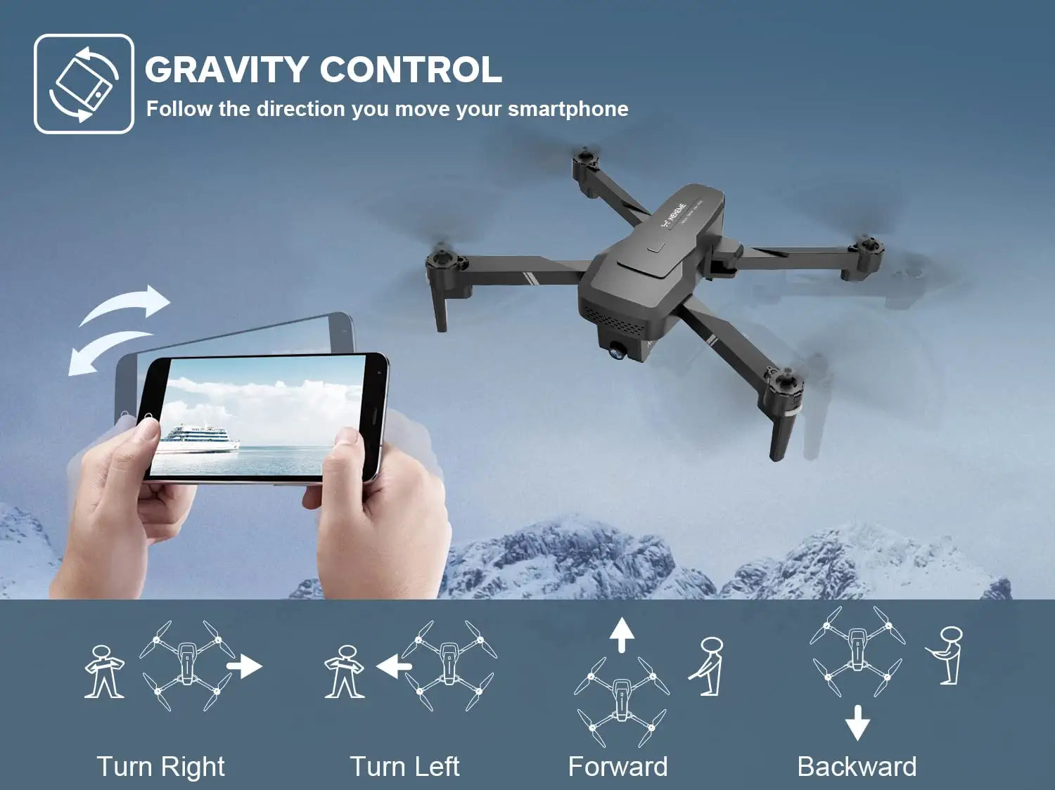 NEHEME NH760 Drones - with Camera for Adults, NH760 1080P FPV Drone for Kids Beginners, Foldable WIFI RC Quadcopter with 2 Batteries for 32 Min Flight, Carrying Case, Altitude Hold, Toys Gifts for Boys Girls 6 NEHEME NH760 Drones - with Camera for Adults, NH760 1080P FPV Drone for Kids Beginners, Foldable WIFI RC Quadcopter with 2 Batteries for 32 Min Flight, Carrying Case, Altitude Hold, Toys Gifts for Boys Girls — изображение 6
