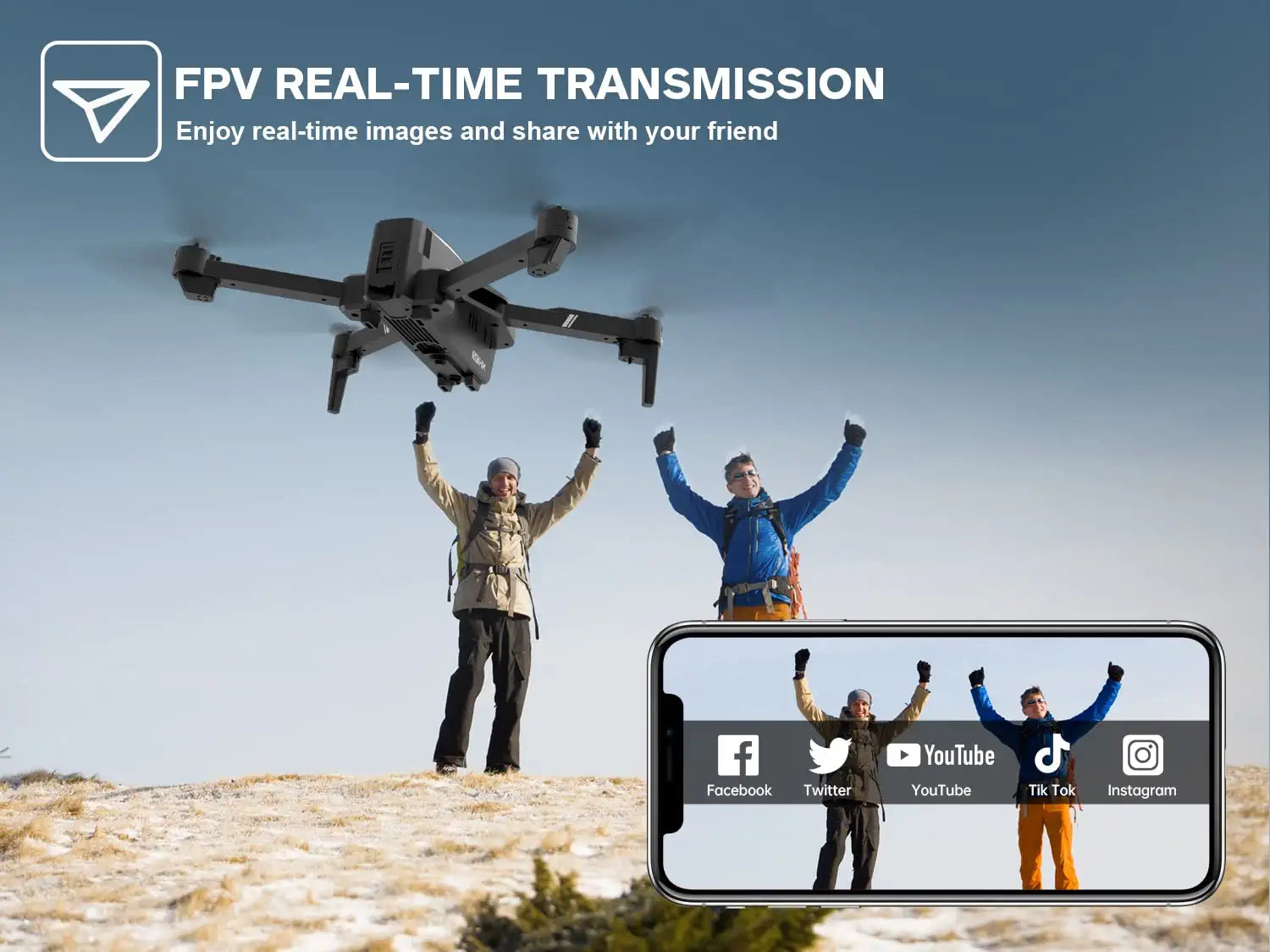 NEHEME NH760 Drones - with Camera for Adults, NH760 1080P FPV Drone for Kids Beginners, Foldable WIFI RC Quadcopter with 2 Batteries for 32 Min Flight, Carrying Case, Altitude Hold, Toys Gifts for Boys Girls 5 NEHEME NH760 Drones - with Camera for Adults, NH760 1080P FPV Drone for Kids Beginners, Foldable WIFI RC Quadcopter with 2 Batteries for 32 Min Flight, Carrying Case, Altitude Hold, Toys Gifts for Boys Girls — изображение 5