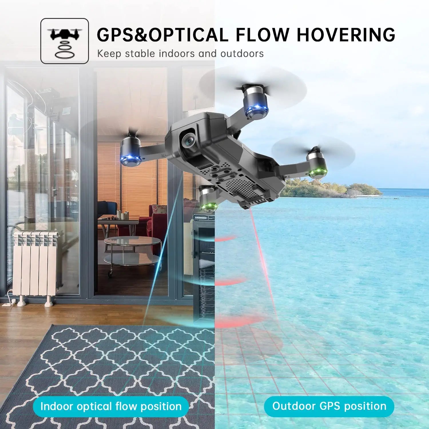 DILROGX Drones - with GPS 4k  Electric Adjustable Camera for Adults Beginners, Professional RC Quadcopter with Brushless Motor, Dual Camera 40Mins Flight Time WiFi 5G FPV Transmission Auto Return Foldable — изображение 3