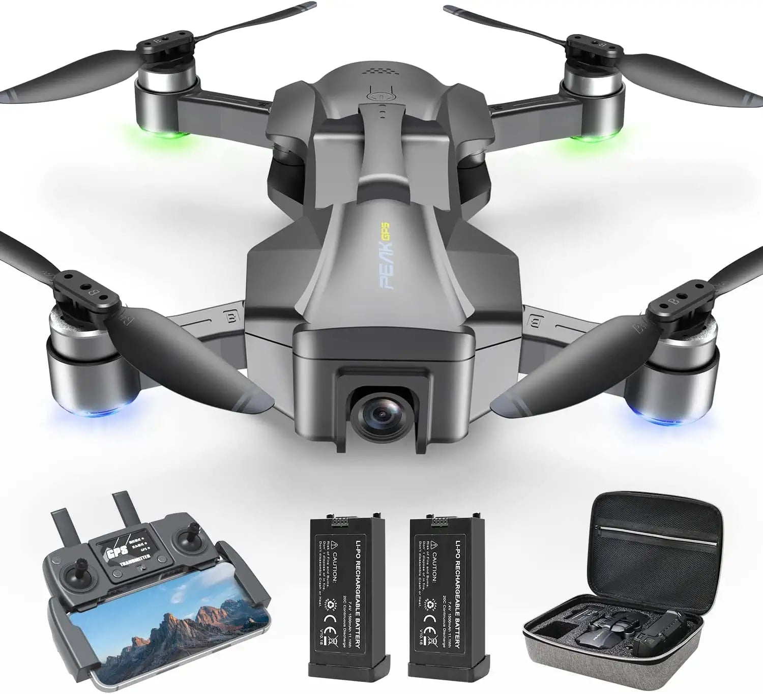 DILROGX Drones - with GPS 4k Electric Adjustable Camera for Adults Beginners, Professional RC Quadcopter with Brushless Motor, Dual Camera 40Mins Flight Time WiFi 5G FPV Transmission Auto Return Foldable