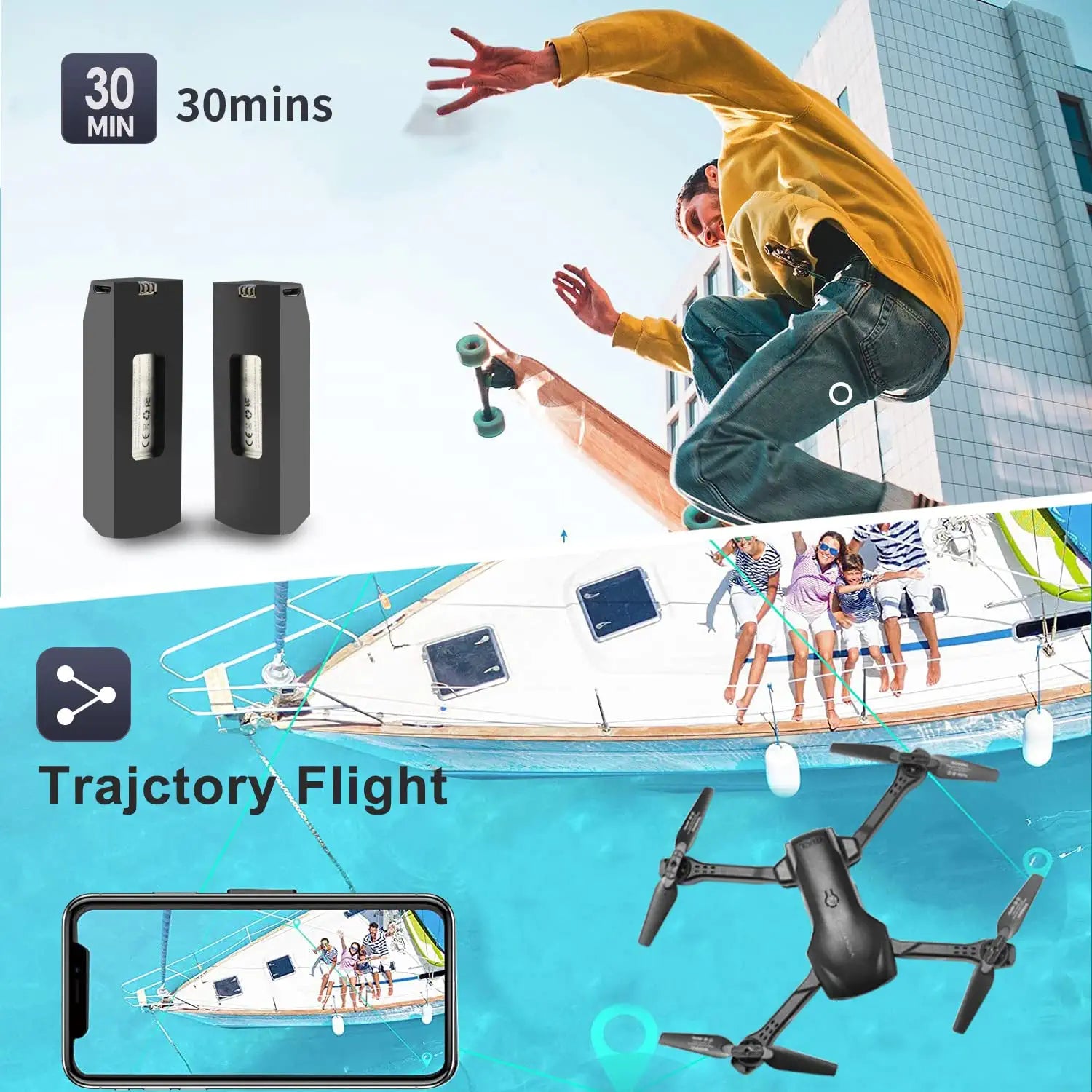 DRONEEYE 4DV13 Drone - for kids Adults with 1080P HD FPV Camera, Foldable Mini RC Quadcopter With Waypoint, Functions,Headless Mode,Altitude Hold,Gesture Selfie,3D Flips,Beginners Toys Gifts 6 DRONEEYE 4DV13 Drone - for kids Adults with 1080P HD FPV Camera, Foldable Mini RC Quadcopter With Waypoint, Functions,Headless Mode,Altitude Hold,Gesture Selfie,3D Flips,Beginners Toys Gifts - Image 6