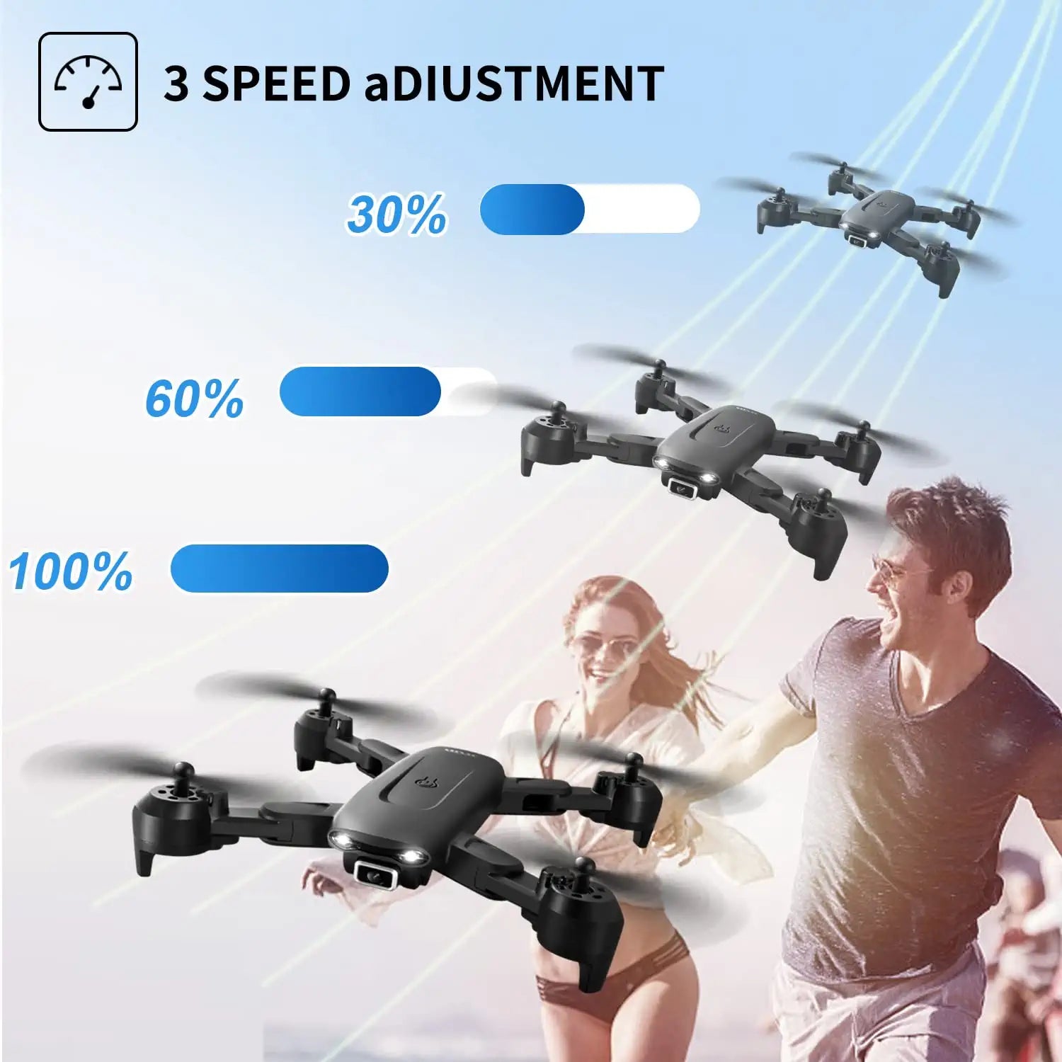 DRONEEYE 4DV12 Mini Drone - with Camera for Adults Kids,1080P Camera FPV Foldable RC Quadcopter,Drone for beginners,Altitude Hold, Headless Mode,3D Flips,App Control,Trajectory Flight,2 Batteries - صورة DRONEEYE 4DV12 Mini Drone - with Camera for Adults Kids,1080P Camera FPV Foldable RC Quadcopter,Drone for beginners,Altitude Hold, Headless Mode,3D Flips,App Control,Trajectory Flight,2 Batteries - صورة 8