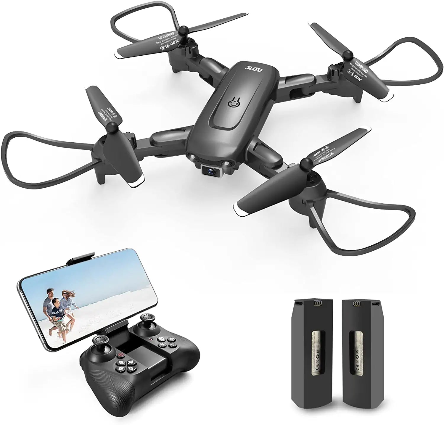 DRONEEYE 4DV12 Mini Drone - with Camera for Adults Kids,1080P Camera FPV Foldable RC Quadcopter,Drone for beginners,Altitude Hold, Headless Mode,3D Flips,App Control,Trajectory Flight,2 Batteries