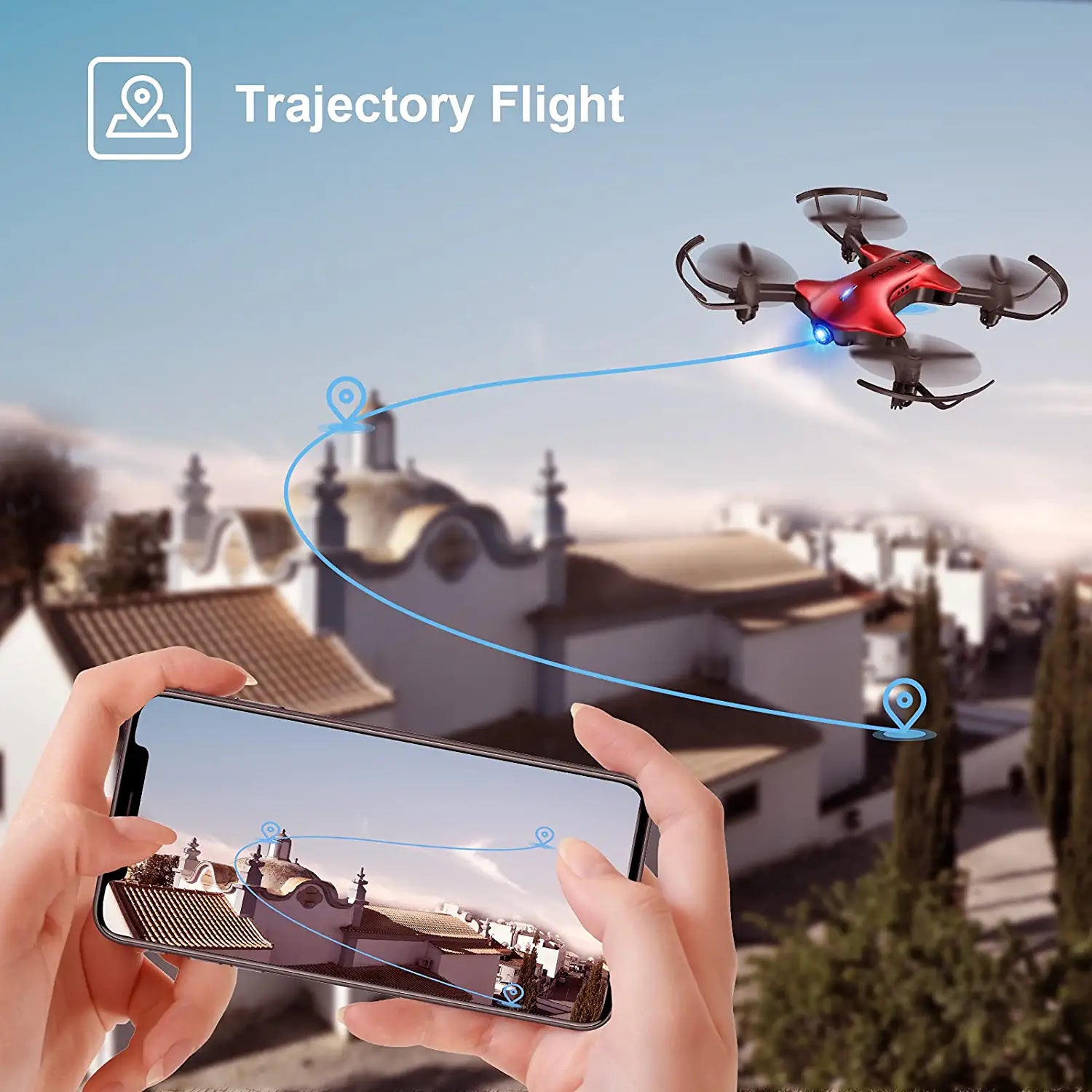 Spacekey DC-014 Drone with Camera 1080P FHD, Real-time Video Feed, Great Drone for Beginners, Quadcopter Drone with Altitude Hold, One-Key Take-Off, Landing Foldable Arms - Image 4