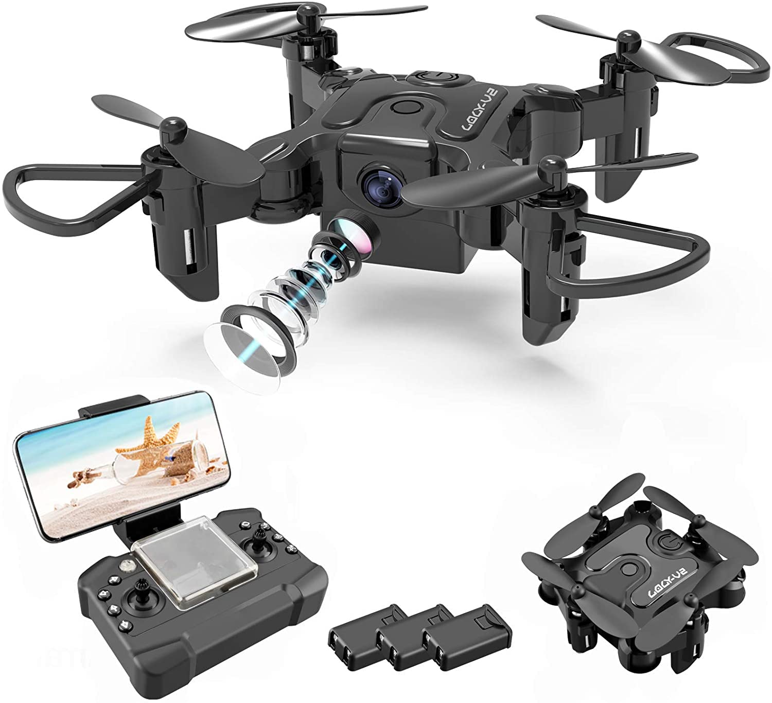 V2 Mini Drone - 4K 1080P HD Camera WiFi Fpv Air Pressure Altitude Hold Professional Foldable Quadcopter RC Drone Kid Toys GIft 3 V2 Mini Drone - 4K 1080P HD Camera WiFi Fpv Air Pressure Altitude Hold Professional Foldable Quadcopter RC Drone Kid Toys GIft - Image 3