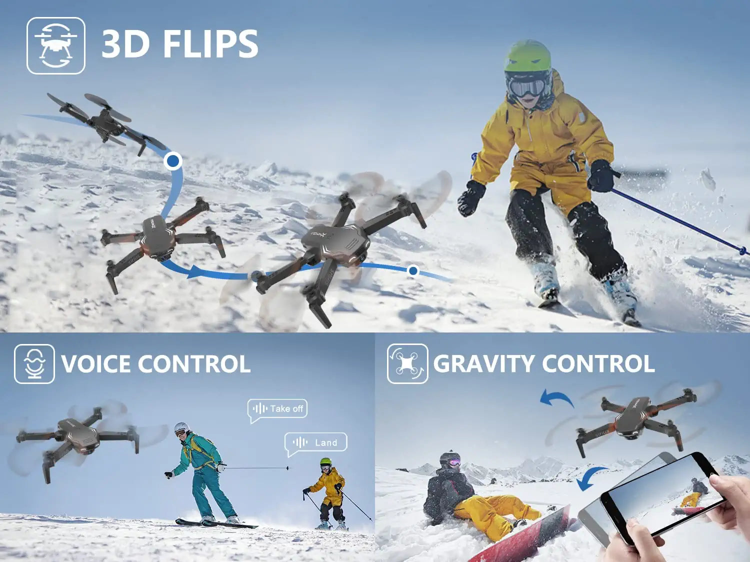 Heygelo S90 Drone with Camera for Adults - 1080P HD Mini FPV Drones for Kids Beginners, Voice/Gesture Control,2 Batteries - صورة Heygelo S90 Drone with Camera for Adults - 1080P HD Mini FPV Drones for Kids Beginners, Voice/Gesture Control,2 Batteries - صورة 7