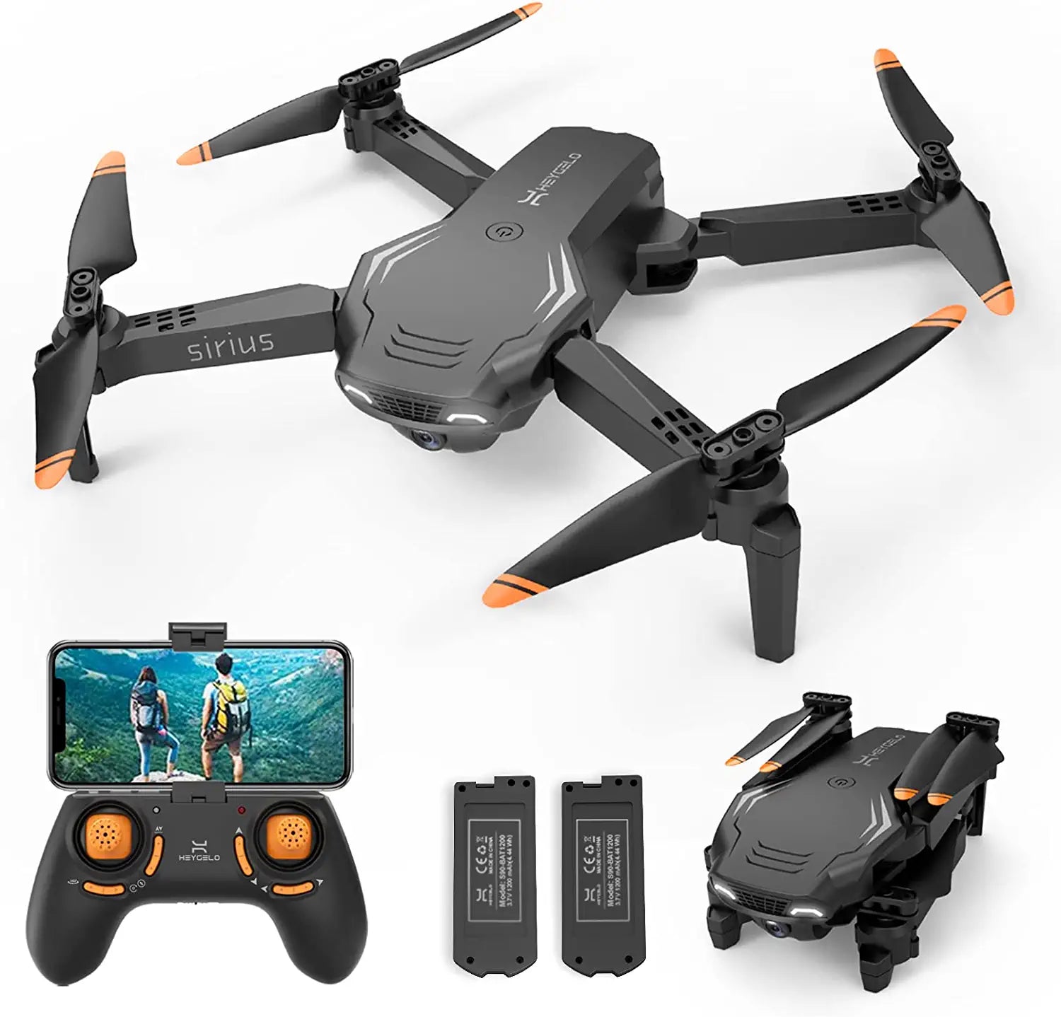 Heygelo S90 Drone with Camera for Adults - 1080P HD Mini FPV Drones for Kids Beginners, Voice/Gesture Control,2 Batteries 1 Heygelo S90 Drone with Camera for Adults - 1080P HD Mini FPV Drones for Kids Beginners, Voice/Gesture Control,2 Batteries