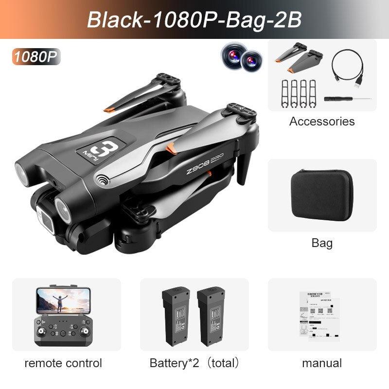 QJ Z908 Drone - Mini Dual4K ESC WIFI FPV Obstacle Avoidance Low Battery Alarm Four-Axis Folding Remote Control Helicopter Toys 5 QJ Z908 Drone - Mini Dual4K ESC WIFI FPV Obstacle Avoidance Low Battery Alarm Four-Axis Folding Remote Control Helicopter Toys - Image 5