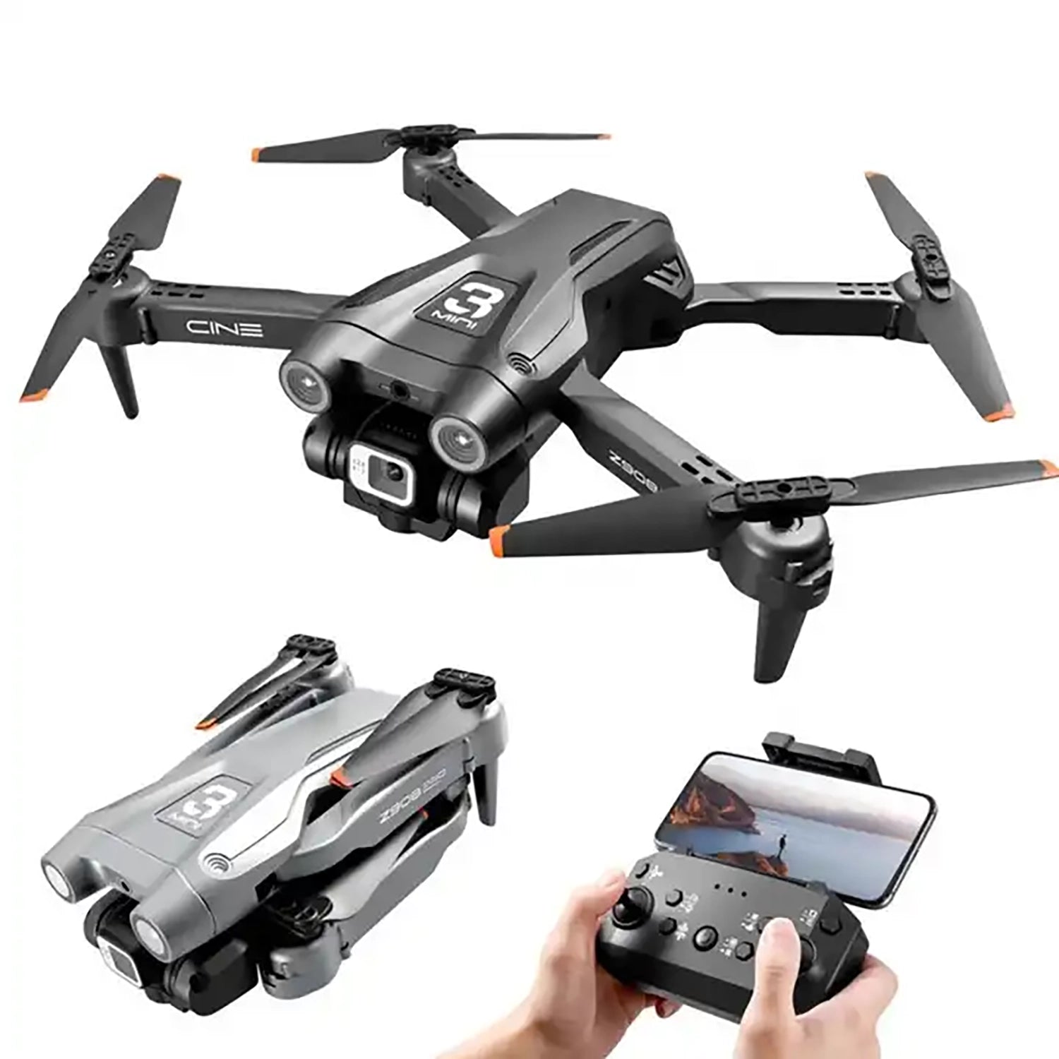 QJ Z908 Drone - Mini Dual4K ESC WIFI FPV Obstacle Avoidance Low Battery Alarm Four-Axis Folding Remote Control Helicopter Toys
