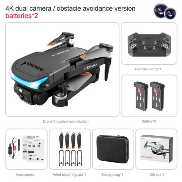 K101 Max Drone With Dual 4K HD Camera Optical Flow Localization Real-time Transmission Helicopter 8 K101 Max Drone With Dual 4K HD Camera Optical Flow Localization Real-time Transmission Helicopter - Image 8