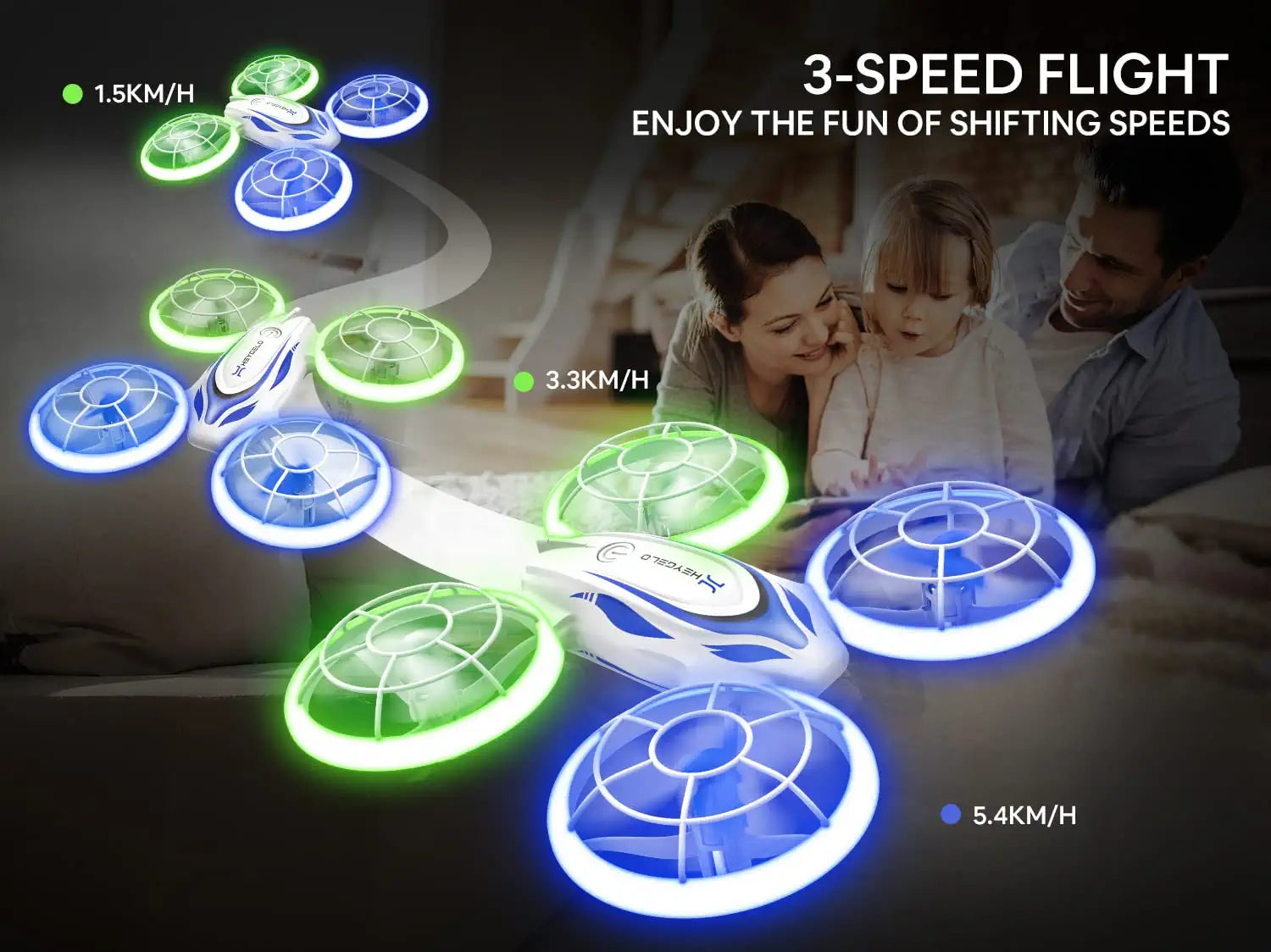 Heygelo S60 Drones for Kids - Mini Drone with LED Lights for Beginners, RC Quadcopter with Altitude Hold and Headless Mode, Full Propeller Protect, 3D Flips, 2 Batteries, Toys Gifts for Boys Girls 7 Heygelo S60 Drones for Kids - Mini Drone with LED Lights for Beginners, RC Quadcopter with Altitude Hold and Headless Mode, Full Propeller Protect, 3D Flips, 2 Batteries, Toys Gifts for Boys Girls — изображение 7