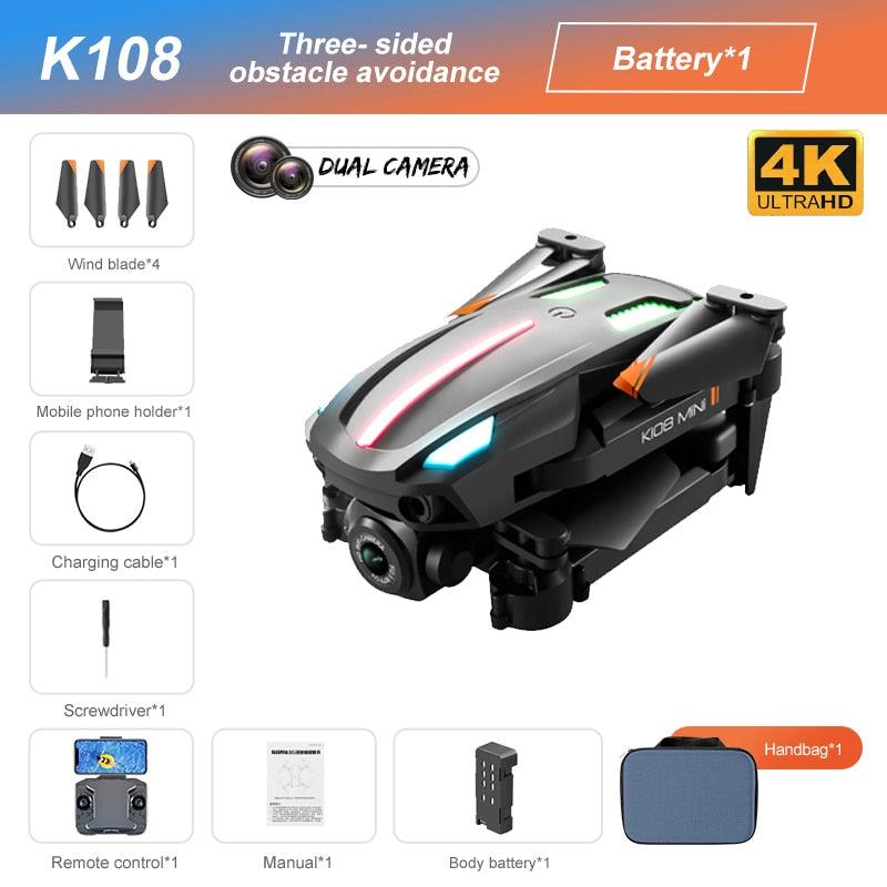 K108 Drone - 4K HD Camera Three-sided Obstacle Avoidance Fixed Height Professional Foldable Quadcopter Boy for Toys - صورة K108 Drone - 4K HD Camera Three-sided Obstacle Avoidance Fixed Height Professional Foldable Quadcopter Boy for Toys - صورة 18