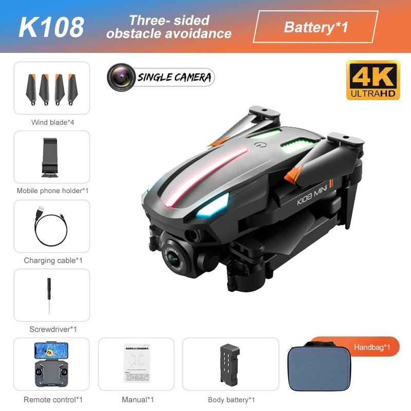 K108 Drone - 4K HD Camera Three-sided Obstacle Avoidance Fixed Height Professional Foldable Quadcopter Boy for Toys - صورة K108 Drone - 4K HD Camera Three-sided Obstacle Avoidance Fixed Height Professional Foldable Quadcopter Boy for Toys - صورة 14