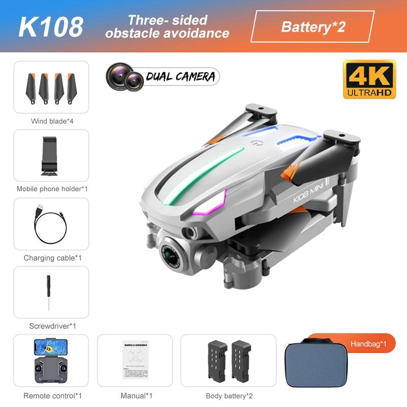 K108 Drone - 4K HD Camera Three-sided Obstacle Avoidance Fixed Height Professional Foldable Quadcopter Boy for Toys - صورة K108 Drone - 4K HD Camera Three-sided Obstacle Avoidance Fixed Height Professional Foldable Quadcopter Boy for Toys - صورة 13