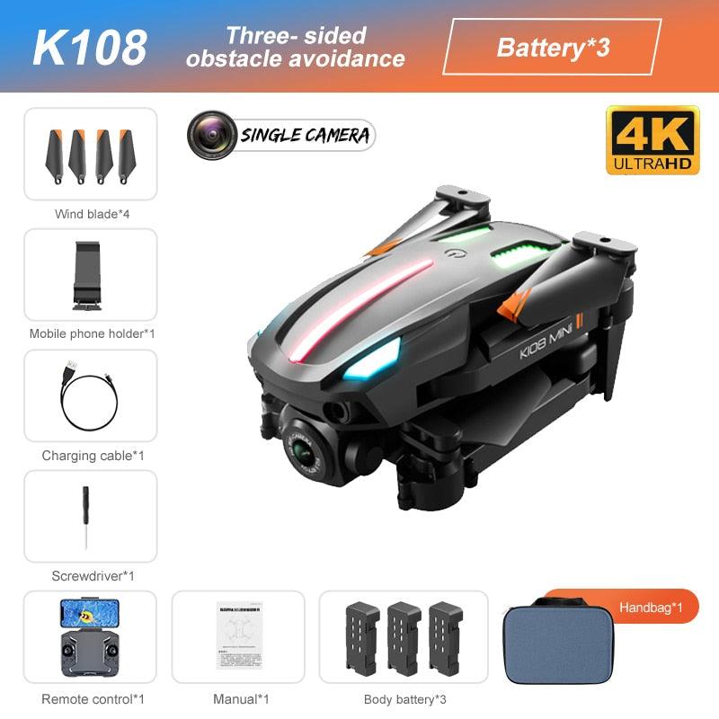 K108 Drone - 4K HD Camera Three-sided Obstacle Avoidance Fixed Height Professional Foldable Quadcopter Boy for Toys - صورة K108 Drone - 4K HD Camera Three-sided Obstacle Avoidance Fixed Height Professional Foldable Quadcopter Boy for Toys - صورة 12
