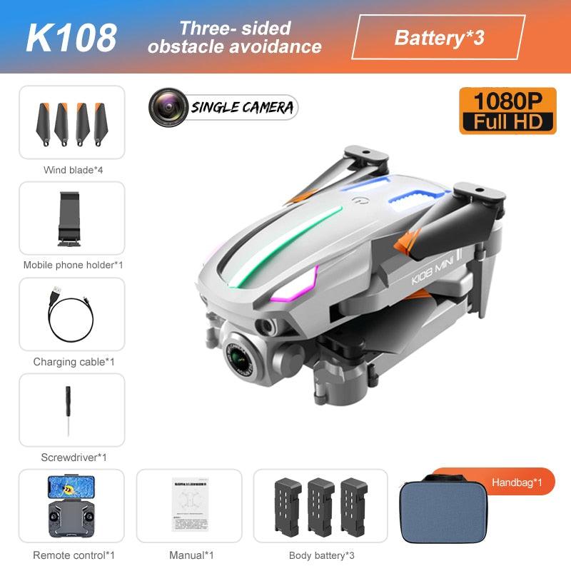 K108 Drone - 4K HD Camera Three-sided Obstacle Avoidance Fixed Height Professional Foldable Quadcopter Boy for Toys - صورة K108 Drone - 4K HD Camera Three-sided Obstacle Avoidance Fixed Height Professional Foldable Quadcopter Boy for Toys - صورة 11