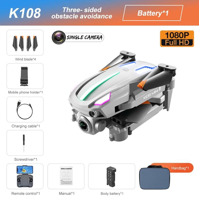 K108 Drone - 4K HD Camera Three-sided Obstacle Avoidance Fixed Height Professional Foldable Quadcopter Boy for Toys - صورة K108 Drone - 4K HD Camera Three-sided Obstacle Avoidance Fixed Height Professional Foldable Quadcopter Boy for Toys - صورة 9