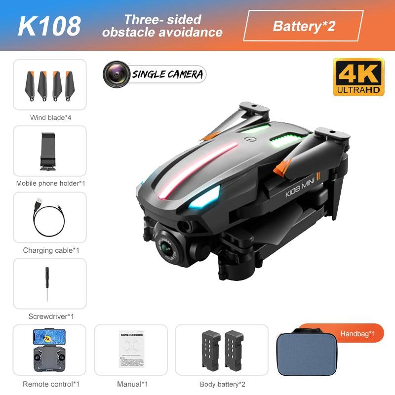 K108 Drone - 4K HD Camera Three-sided Obstacle Avoidance Fixed Height Professional Foldable Quadcopter Boy for Toys - صورة K108 Drone - 4K HD Camera Three-sided Obstacle Avoidance Fixed Height Professional Foldable Quadcopter Boy for Toys - صورة 6