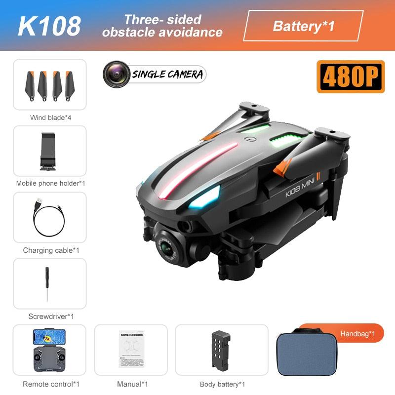 K108 Drone - 4K HD Camera Three-sided Obstacle Avoidance Fixed Height Professional Foldable Quadcopter Boy for Toys - صورة K108 Drone - 4K HD Camera Three-sided Obstacle Avoidance Fixed Height Professional Foldable Quadcopter Boy for Toys - صورة 5