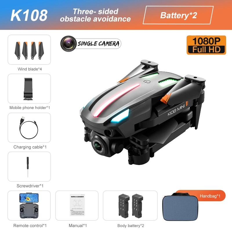 K108 Drone - 4K HD Camera Three-sided Obstacle Avoidance Fixed Height Professional Foldable Quadcopter Boy for Toys - صورة K108 Drone - 4K HD Camera Three-sided Obstacle Avoidance Fixed Height Professional Foldable Quadcopter Boy for Toys - صورة 3