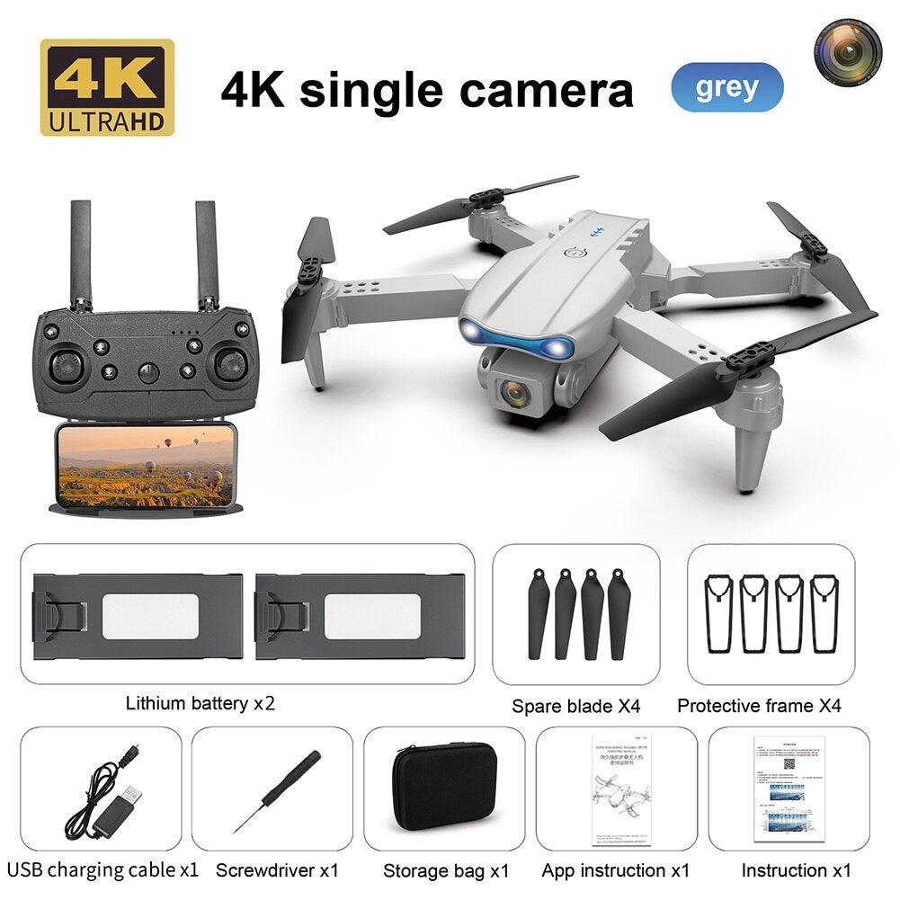 E99 Pro Drone With HD Camera -  4K Dual Camera 25 Minutes 200M Distance Headless Model Night Flying WIFI Foldable Drone — изображение 27