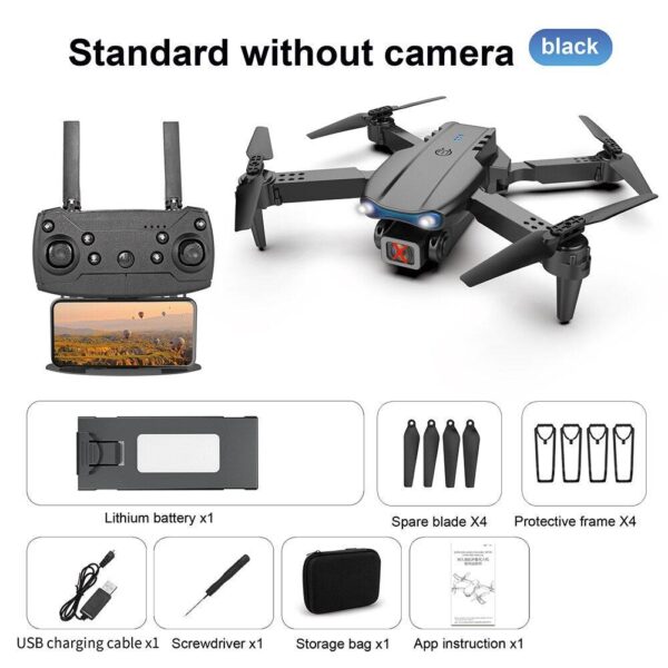 E99 Pro Drone With HD Camera -  4K Dual Camera 25 Minutes 200M Distance Headless Model Night Flying WIFI Foldable Drone — изображение 22