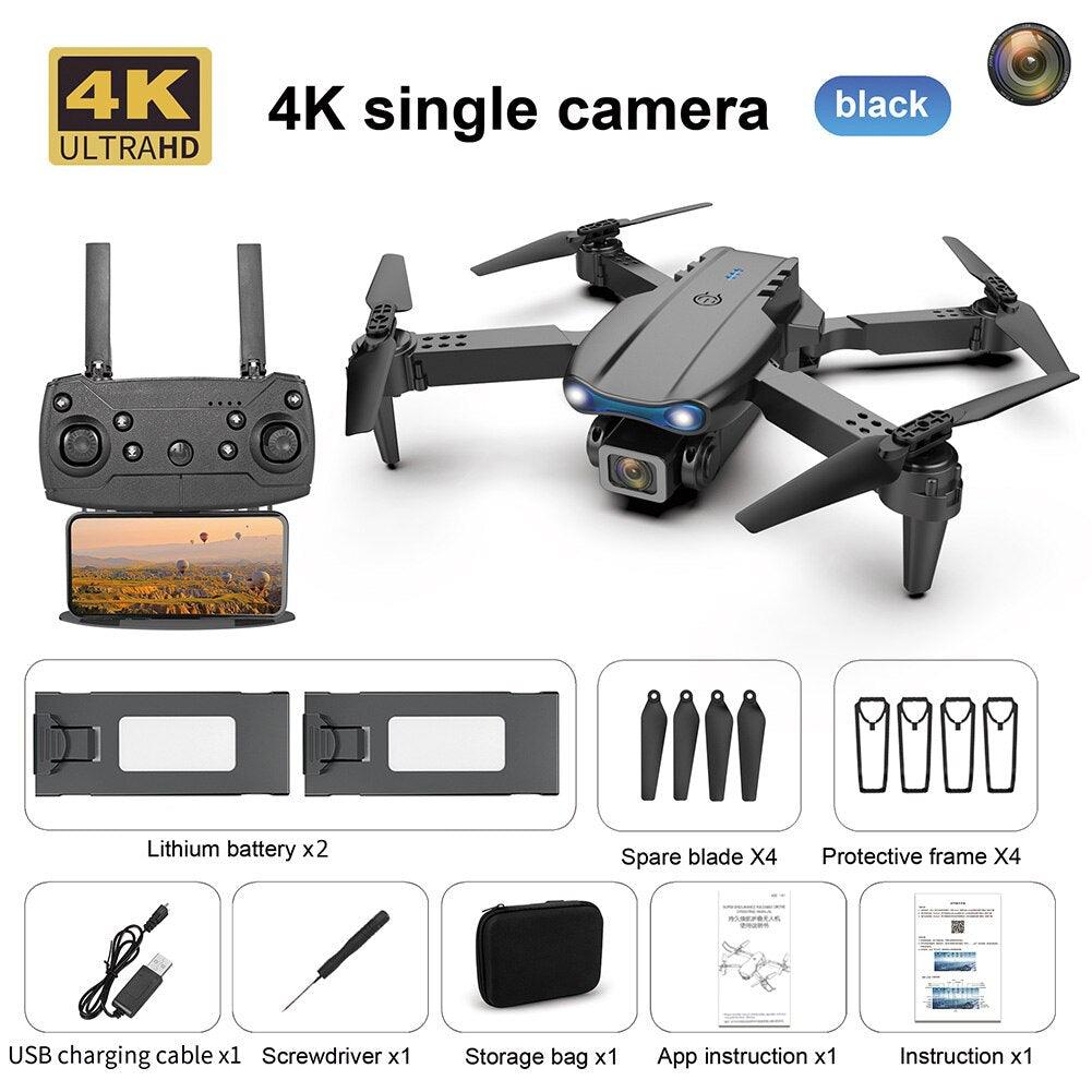 E99 Pro Drone With HD Camera -  4K Dual Camera 25 Minutes 200M Distance Headless Model Night Flying WIFI Foldable Drone — изображение 15