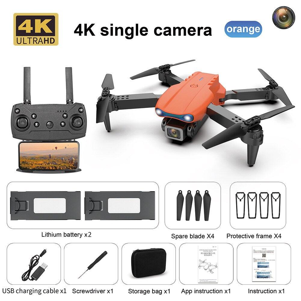 E99 Pro Drone With HD Camera -  4K Dual Camera 25 Minutes 200M Distance Headless Model Night Flying WIFI Foldable Drone — изображение 8