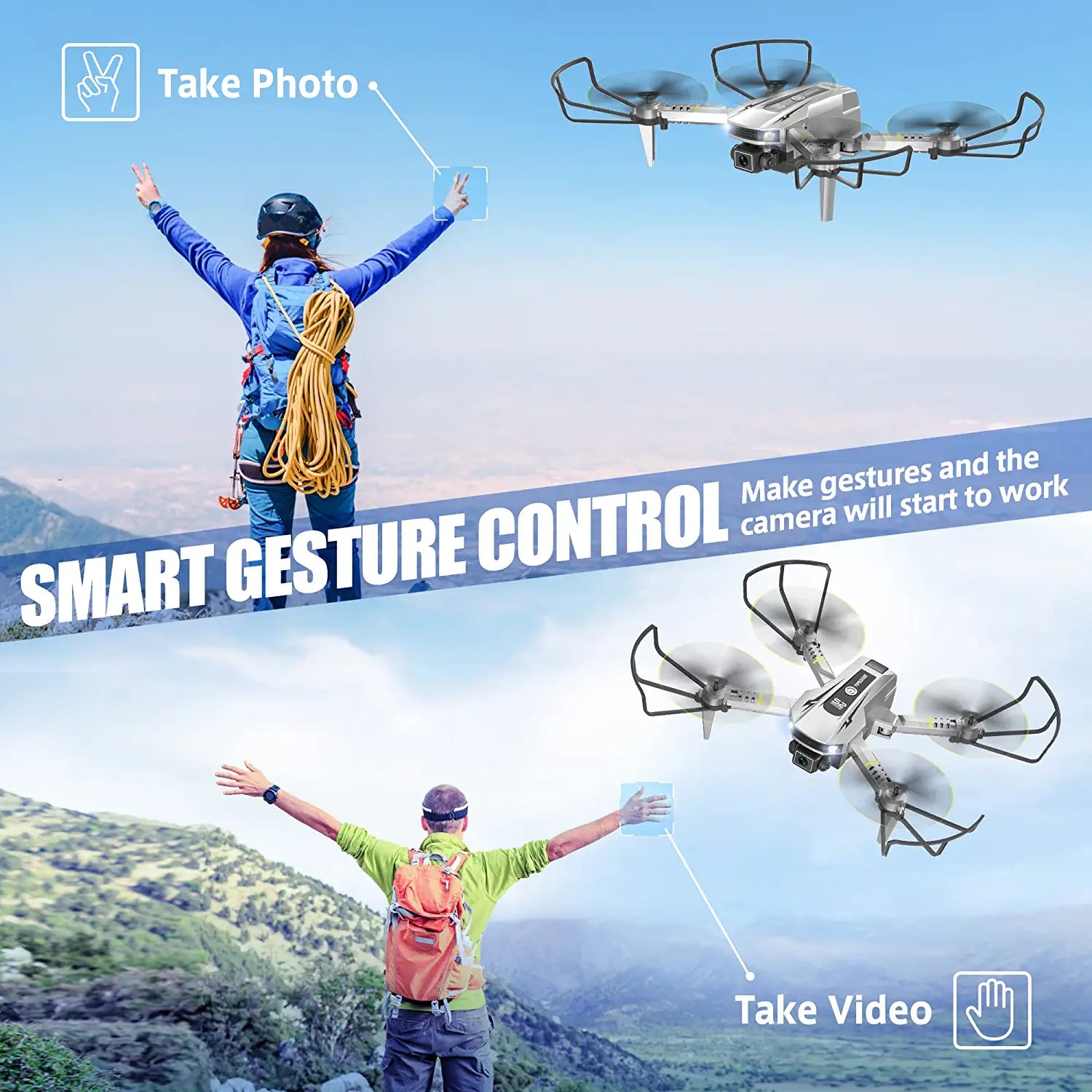 TOPRCBOXS S2 Mini Drone - for Kids with 1080P HD Camera, FPV Quadcopter Cool Toys Gifts for Teenage Boys RC Camera Drone with Altitude Hold 2 Batteries 5 TOPRCBOXS S2 Mini Drone - for Kids with 1080P HD Camera, FPV Quadcopter Cool Toys Gifts for Teenage Boys RC Camera Drone with Altitude Hold 2 Batteries - Image 5