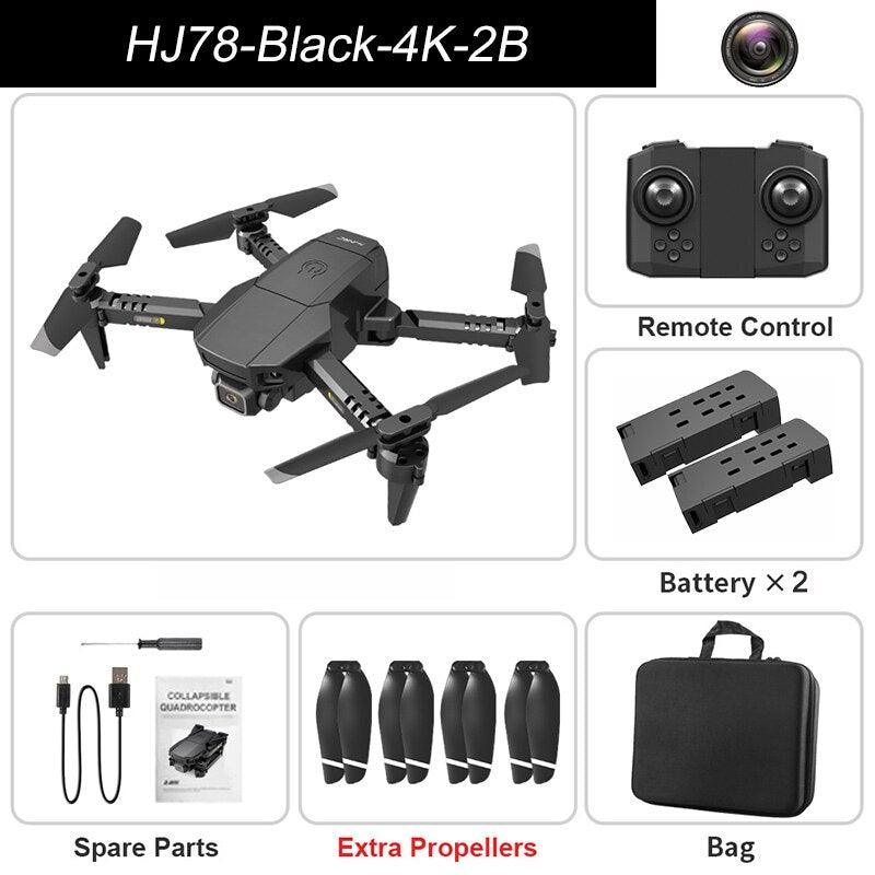 HJ78 Mini Drone - 4k Professional HD Dual Camera WIFI FPV Foldable Quadcopter Fixed Height RC Helicopter Gift Toys 14 HJ78 Mini Drone - 4k Professional HD Dual Camera WIFI FPV Foldable Quadcopter Fixed Height RC Helicopter Gift Toys - Image 14
