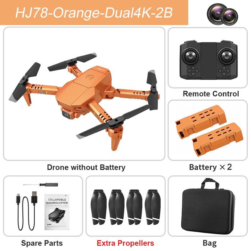 HJ78 Mini Drone - 4k Professional HD Dual Camera WIFI FPV Foldable Quadcopter Fixed Height RC Helicopter Gift Toys 12 HJ78 Mini Drone - 4k Professional HD Dual Camera WIFI FPV Foldable Quadcopter Fixed Height RC Helicopter Gift Toys - Image 12