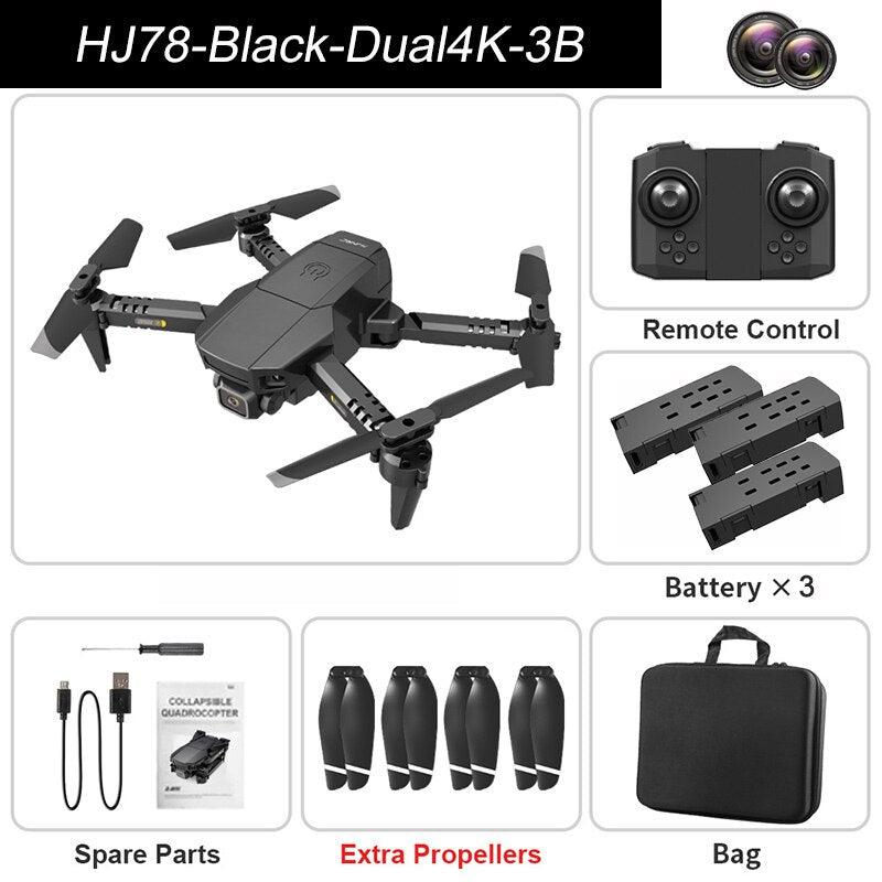 HJ78 Mini Drone - 4k Professional HD Dual Camera WIFI FPV Foldable Quadcopter Fixed Height RC Helicopter Gift Toys 9 HJ78 Mini Drone - 4k Professional HD Dual Camera WIFI FPV Foldable Quadcopter Fixed Height RC Helicopter Gift Toys - Image 9
