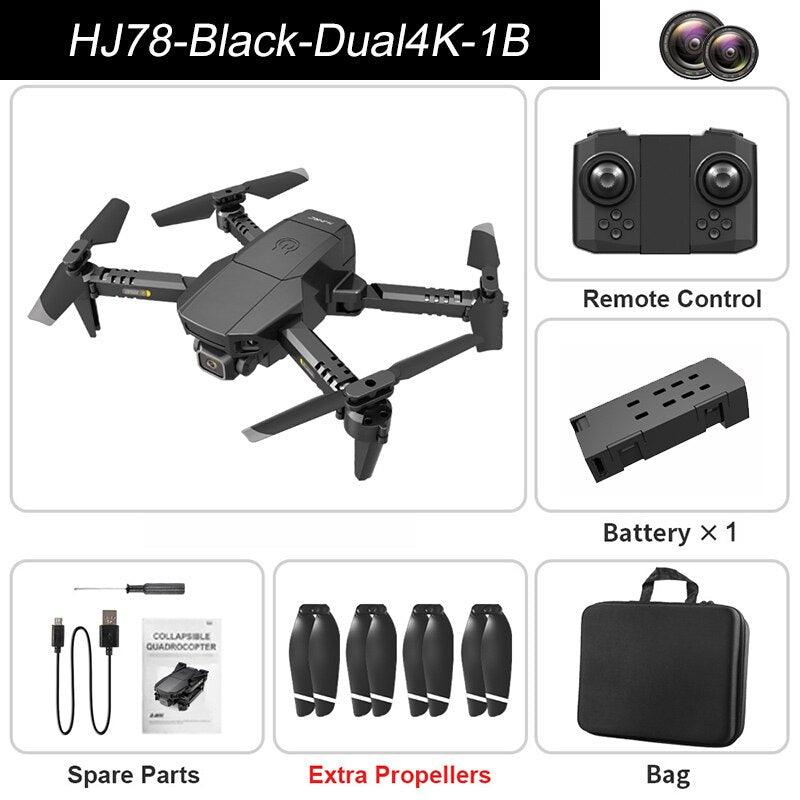 HJ78 Mini Drone - 4k Professional HD Dual Camera WIFI FPV Foldable Quadcopter Fixed Height RC Helicopter Gift Toys 7 HJ78 Mini Drone - 4k Professional HD Dual Camera WIFI FPV Foldable Quadcopter Fixed Height RC Helicopter Gift Toys - Image 7