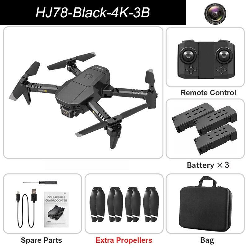 HJ78 Mini Drone - 4k Professional HD Dual Camera WIFI FPV Foldable Quadcopter Fixed Height RC Helicopter Gift Toys 5 HJ78 Mini Drone - 4k Professional HD Dual Camera WIFI FPV Foldable Quadcopter Fixed Height RC Helicopter Gift Toys - Image 5