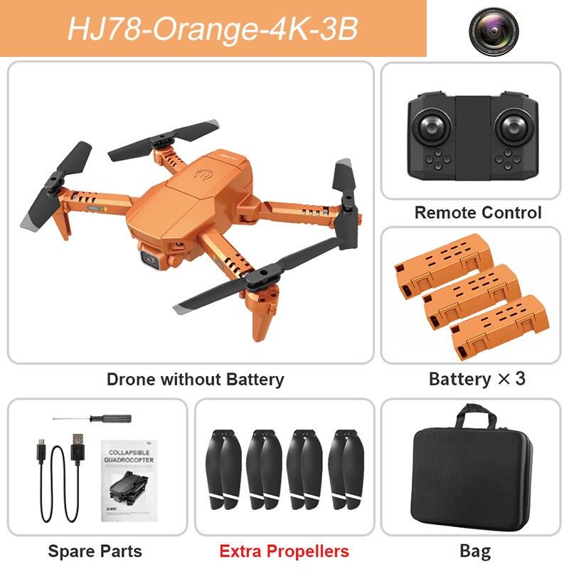 HJ78 Mini Drone - 4k Professional HD Dual Camera WIFI FPV Foldable Quadcopter Fixed Height RC Helicopter Gift Toys 4 HJ78 Mini Drone - 4k Professional HD Dual Camera WIFI FPV Foldable Quadcopter Fixed Height RC Helicopter Gift Toys - Image 4