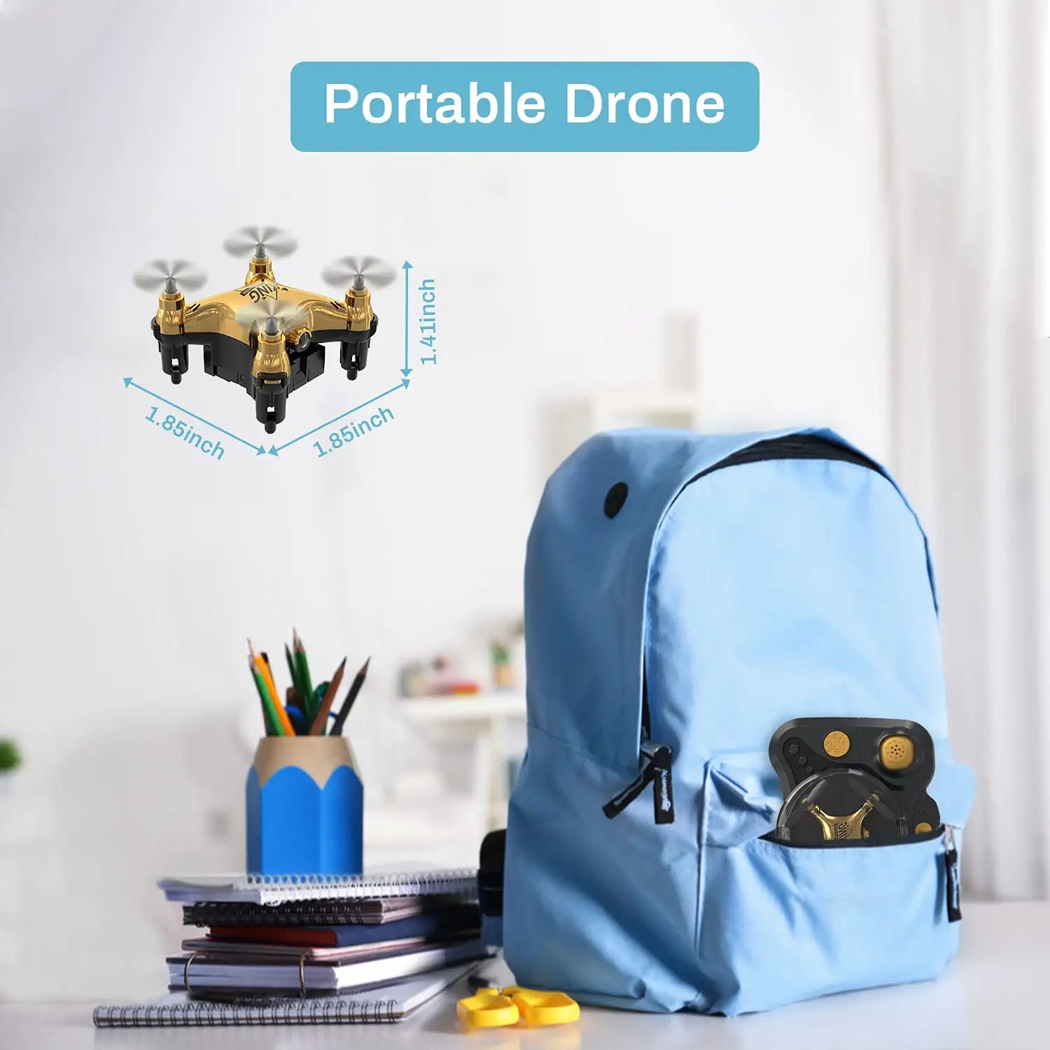 Holyton HT02 - Golden Mini Drone for Adult Beginners and Kids, Portable RC Quadcopter with Auto Hovering, 3D Flip, 3 Speed Modes, Headless Mode and 3 Batteries, Emergency Stop, Gift for Boys Girls 5 Holyton HT02 - Golden Mini Drone for Adult Beginners and Kids, Portable RC Quadcopter with Auto Hovering, 3D Flip, 3 Speed Modes, Headless Mode and 3 Batteries, Emergency Stop, Gift for Boys Girls - صورة Holyton HT02 - Golden Mini Drone for Adult Beginners and Kids, Portable RC Quadcopter with Auto Hovering, 3D Flip, 3 Speed Modes, Headless Mode and 3 Batteries, Emergency Stop, Gift for Boys Girls - صورة 5