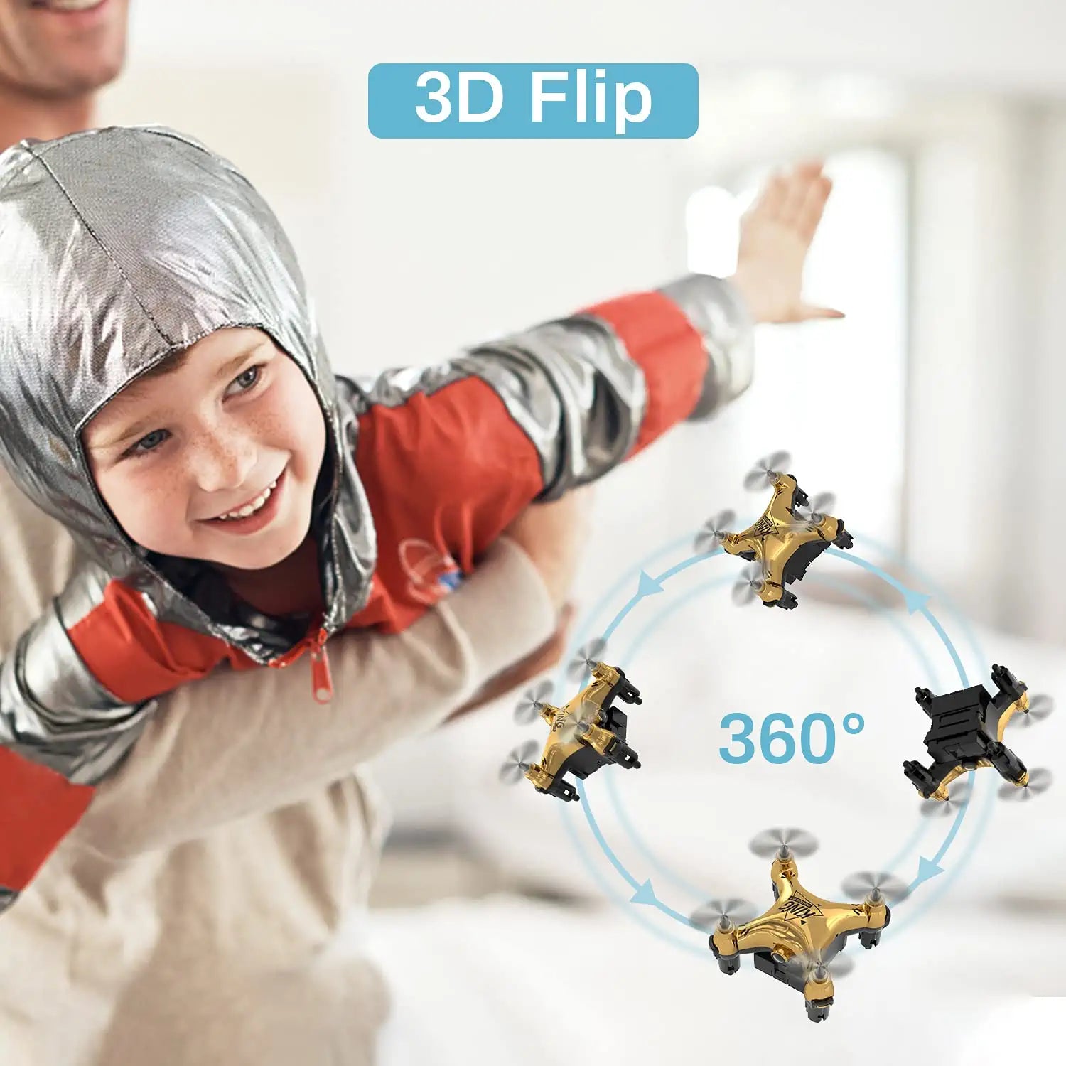 Holyton HT02 - Golden Mini Drone for Adult Beginners and Kids, Portable RC Quadcopter with Auto Hovering, 3D Flip, 3 Speed Modes, Headless Mode and 3 Batteries, Emergency Stop, Gift for Boys Girls 3 Holyton HT02 - Golden Mini Drone for Adult Beginners and Kids, Portable RC Quadcopter with Auto Hovering, 3D Flip, 3 Speed Modes, Headless Mode and 3 Batteries, Emergency Stop, Gift for Boys Girls - صورة Holyton HT02 - Golden Mini Drone for Adult Beginners and Kids, Portable RC Quadcopter with Auto Hovering, 3D Flip, 3 Speed Modes, Headless Mode and 3 Batteries, Emergency Stop, Gift for Boys Girls - صورة 3