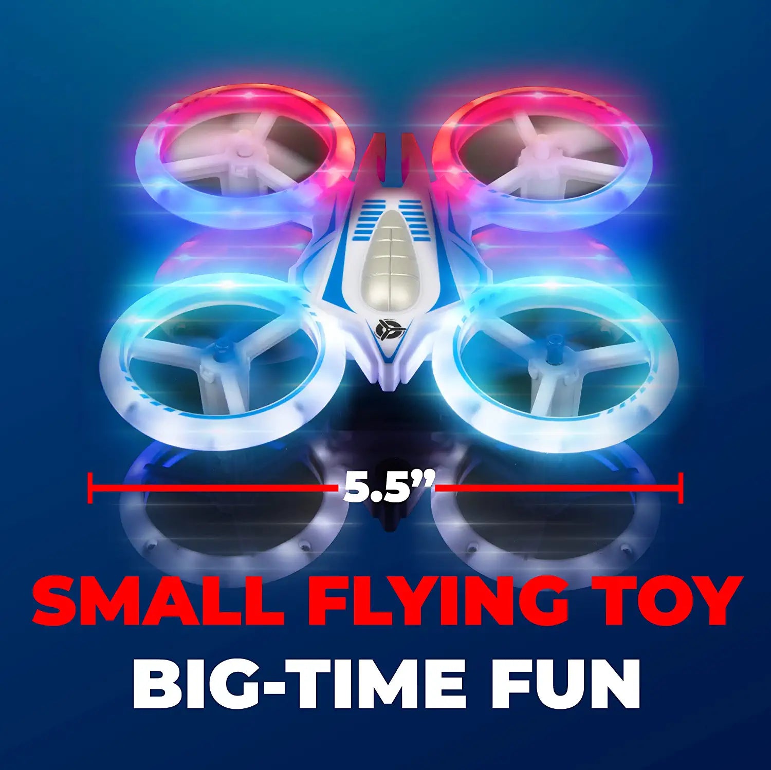 Force1 UFO 4000 Mini Drone for Kids - LED Remote Control Drone, Small RC Quadcopter for Beginners with LEDs, 4-Channel Remote Control, 2 Speeds, and 2 Drone Batteries 2 Force1 UFO 4000 Mini Drone for Kids - LED Remote Control Drone, Small RC Quadcopter for Beginners with LEDs, 4-Channel Remote Control, 2 Speeds, and 2 Drone Batteries — изображение 2