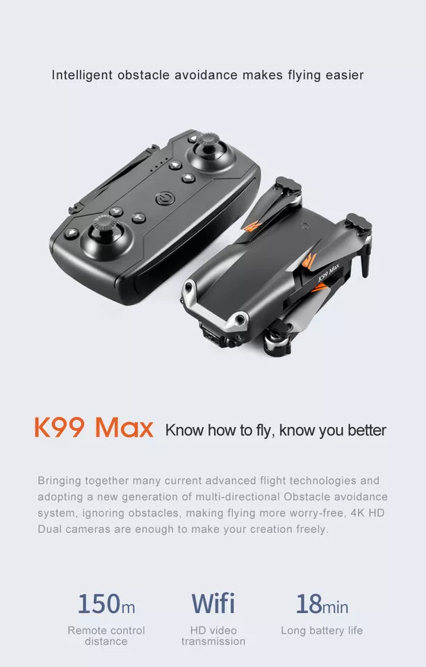 K99 Max Drone - 4k camera Three-way Obstacle Avoidance Mini Drone 3 K99 Max Drone - 4k camera Three-way Obstacle Avoidance Mini Drone - Image 3