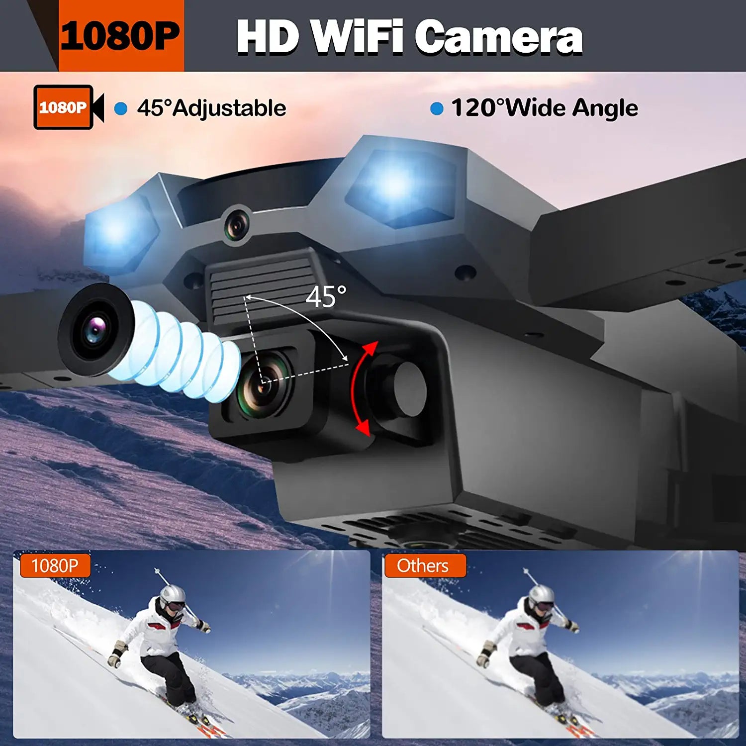 MENXI P5 Drone - with Camera for Adults Kids 1080P HD,RC Quadcopter WiFi FPV Live Video,Voice Control,Gesture Control,Altitude Hold,Headless Mode,Gravity Sensor,3 Directions of Obstacle Sensing,3D Flip - صورة MENXI P5 Drone - with Camera for Adults Kids 1080P HD,RC Quadcopter WiFi FPV Live Video,Voice Control,Gesture Control,Altitude Hold,Headless Mode,Gravity Sensor,3 Directions of Obstacle Sensing,3D Flip - صورة 3